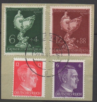 Michel Nr. 902 - 903, Goldschmiedekunst auf Briefstück (mit Michel Nr. 785 und 827).